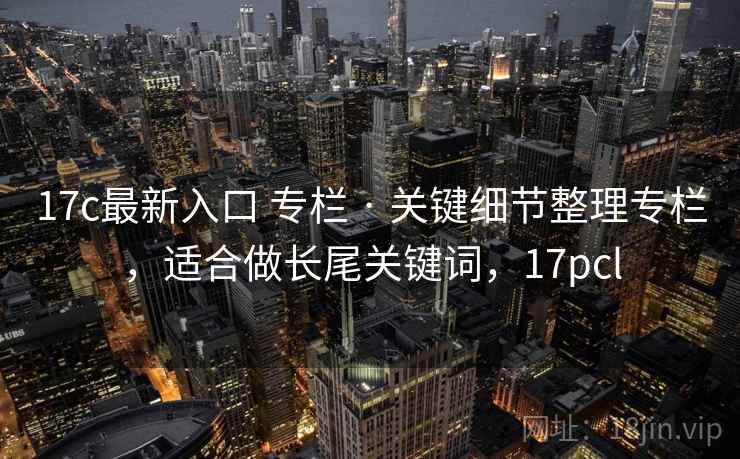 17c最新入口 专栏 · 关键细节整理专栏，适合做长尾关键词，17pcl